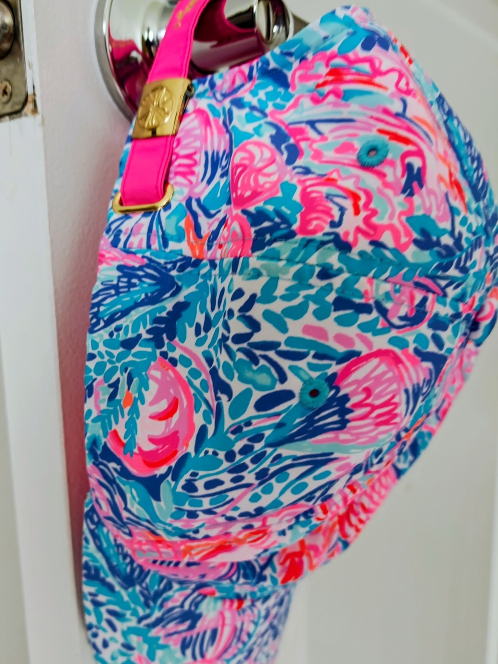 Lilly Pulitzer Pink Blue Floral Baseball Cap